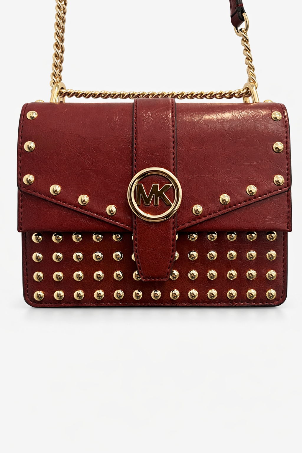 Red and Gold Studded Michael Kors Bag