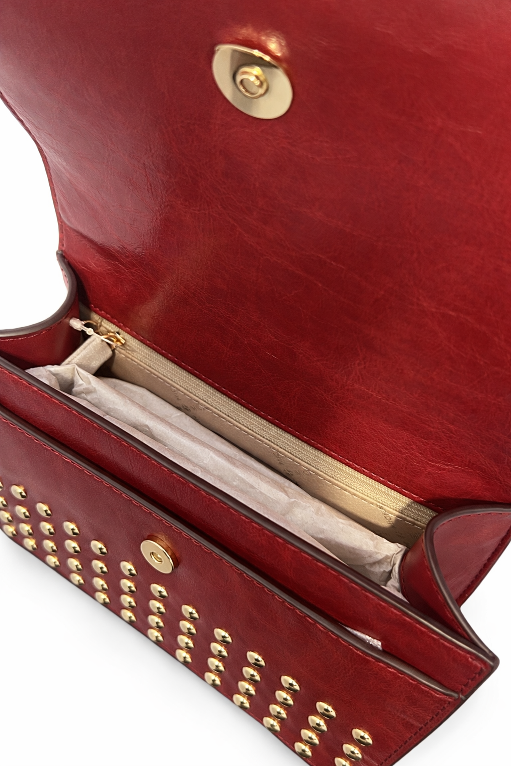 Red and Gold Studded Michael Kors Bag